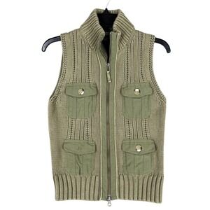 Eddie Bauer Knit Utility Vest Women XS Zip Front Pocketed Outdoor Casual Layer